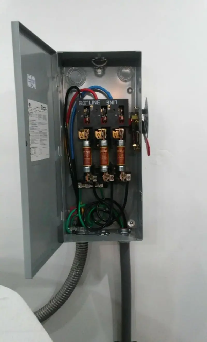 Three-phase disconnect switch installed for Electrical Wiring & Rewiring in Ely